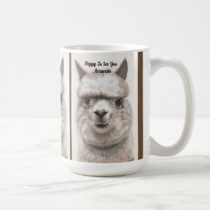 Llama Smiles för att anpassa stora Anpassningsbar Kaffemugg
