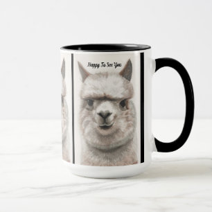 Llama Smiles för att anpassa stora kaffe Mugg