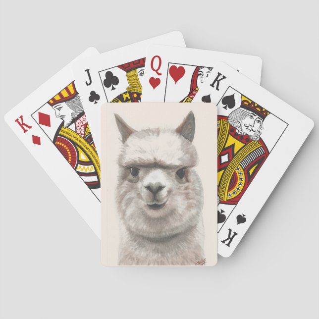 Llama Smiles Spelar upp kort med födelsedagspresen Casinokort (Baksidan)
