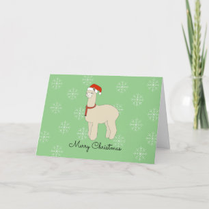 Llama Snöflingor Jul Helgkort