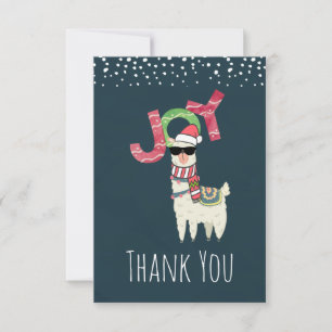 Llama som bär en Santa Hat och Sunglass-Tack Tack Kort