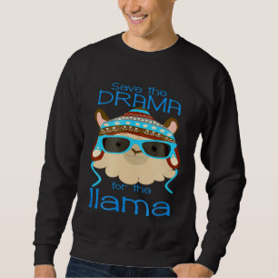 Llama Spara Dramat Säger Inget Prob Cool Face Lång Ärmad Tröja