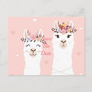 Llama sparar datumet vykort