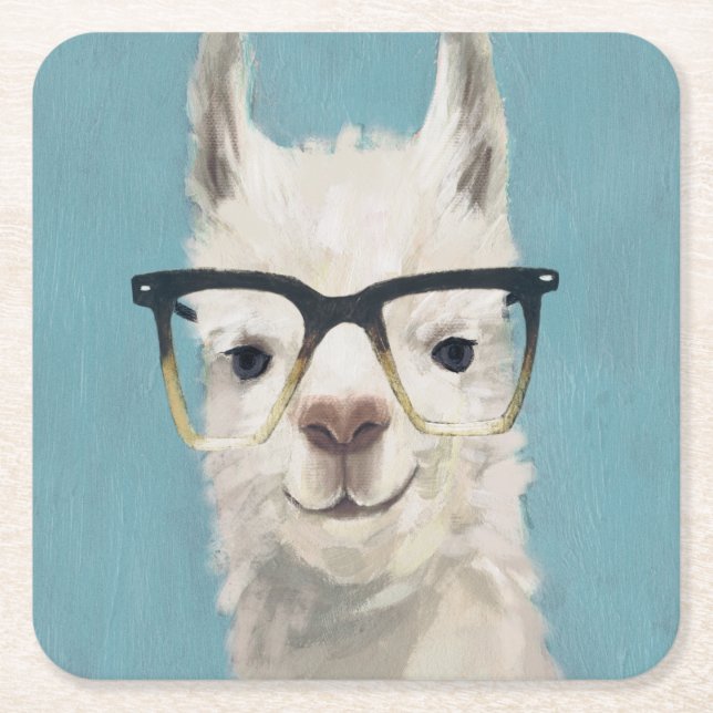 Llama Specs - Square Underlägg Papper Kvadrat (Framsidan)