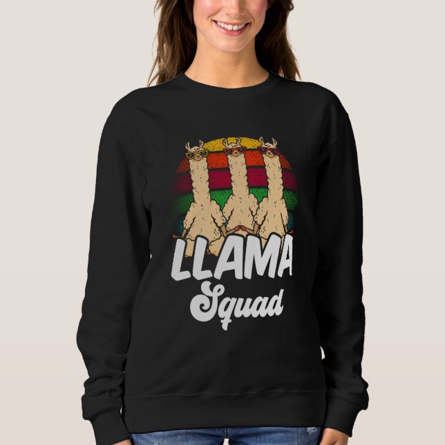 Llama Squad Animal Cute Llamas Sayings T Shirt (Framsida)