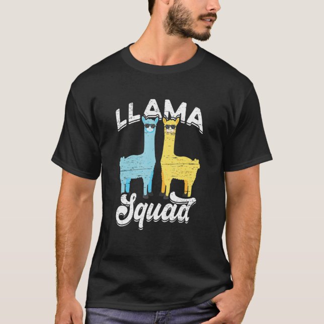 Llama Squad Coola Solglasögon T Shirt (Framsida)