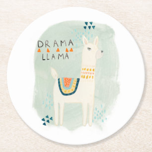 Llama Squad - Drama Llama Underlägg Papper Rund