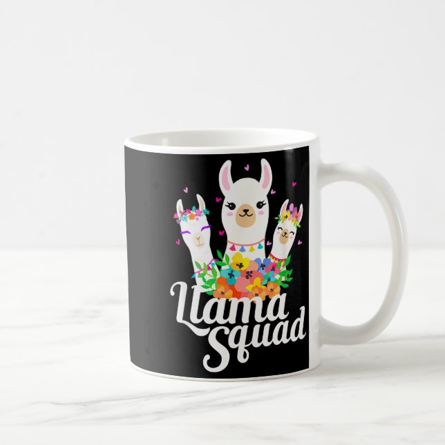 Llama Squad Funny Cute Llama Matching  Kaffemugg (Höger)