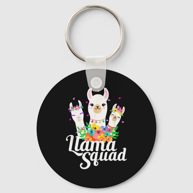 Llama Squad Funny Cute Llama Matching  Nyckelring (Framsida)