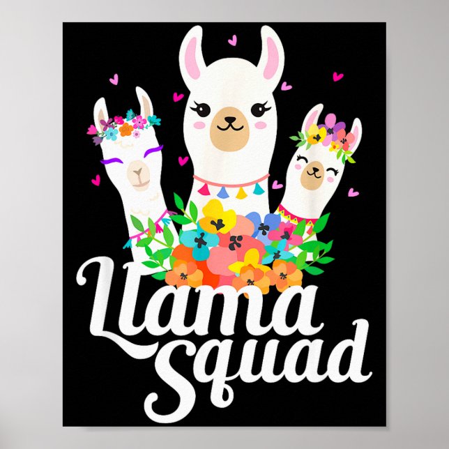 Llama Squad Funny Cute Llama Matching  Poster (Framsidan)