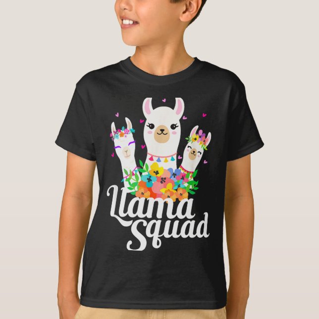 Llama Squad Funny Cute Llama Matching  T Shirt (Framsida)