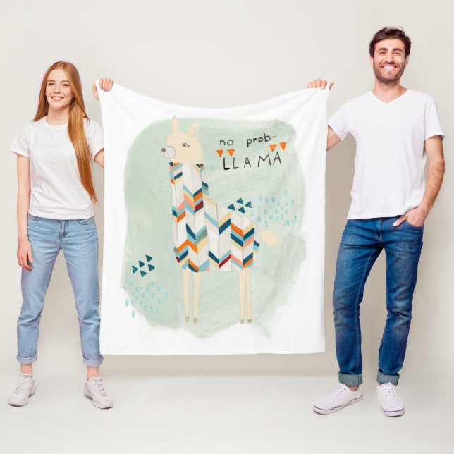 Llama Squad - ingen Prob-llama Fleecefilt (På plats)