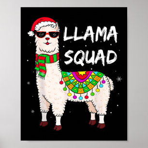 Llama Squad Roligt Llama Matching Gles Merry Chris Poster