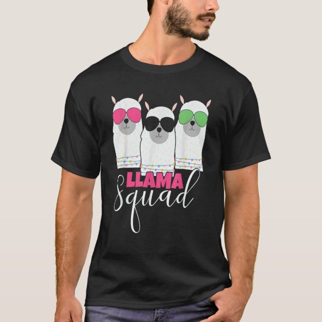 Llama Squad sunglasses Cute Alpaca Squad Llama Mam T Shirt (Framsida)