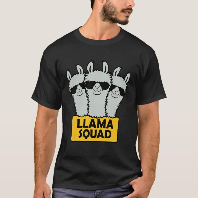 Llama Squad Team Design T Shirt (Framsida)