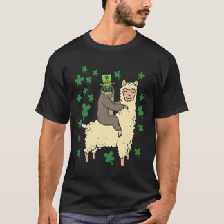 Llama St Patricks från Lomme Irish Sloth T Shirt