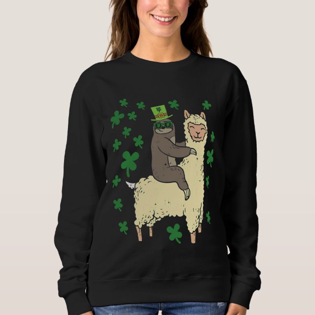 Llama St Patricks från Lomme Irish Sloth T Shirt (Framsida)