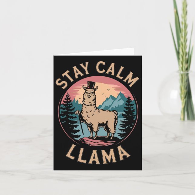 Llama Stanna Lugn i Alaca vid bergsförstoring Kort (Framsida)