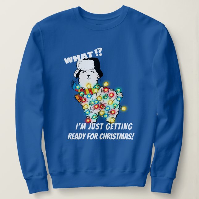 Llama Sweatshirt - Jul Ljus Redo! T Shirt (Design framsida)