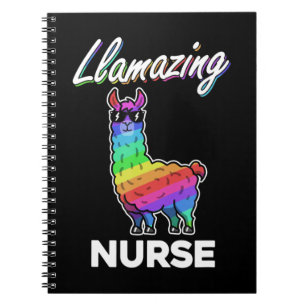 Llama T Shirt Llamazing Nurse Medical Rainbow Cool Anteckningsbok