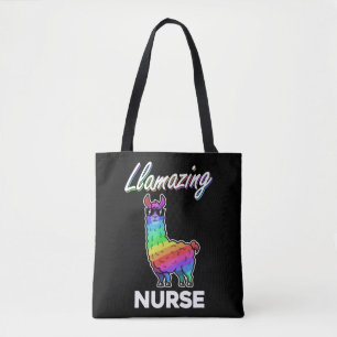 Llama T Shirt Llamazing Nurse Medical Rainbow Cool Tygkasse
