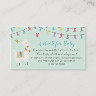 Llama Ta Med En Bok Baby Shower Kort Mint