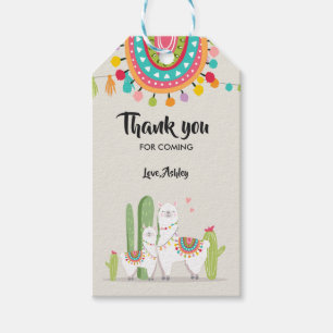 Llama tackar märkrna Fiesta Cactus Alpaca Mexican Presentetikett