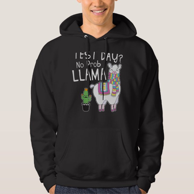 Llama Teach, provdag för lärare Hoodie (Framsida)