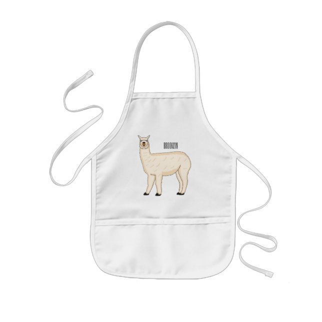 Llama-tecknad Barnförkläde (Framsidan)