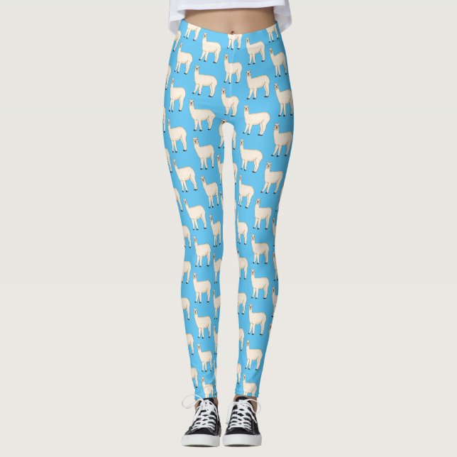 Llama-tecknad Leggings (Framsida)