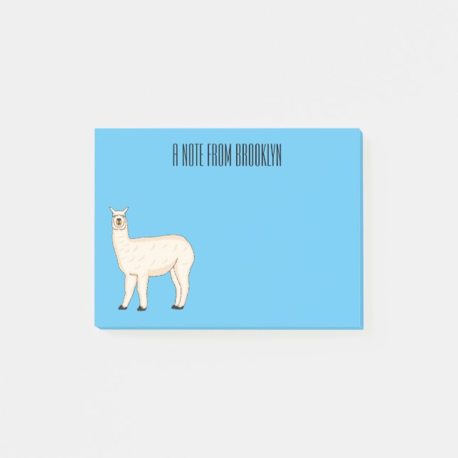 Llama-tecknad Post-it Block (Framsida)
