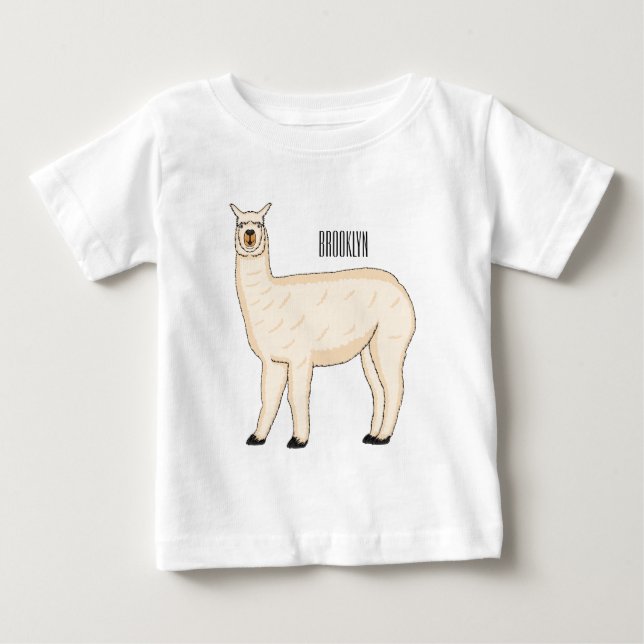 Llama-tecknad T Shirt (Framsida)