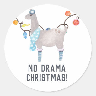 Llama Tema jul Runt Klistermärke