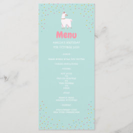 Llama Tema party födelsedagsmeny Meny