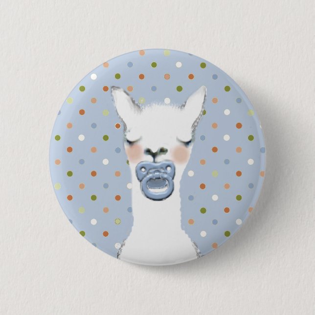 Llama-tematisk baby shower knapp (Framsida)