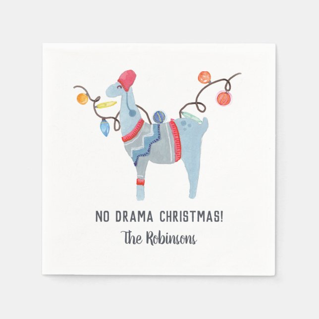 Llama theme Ugly Sweater jul Party Pappersservett (Framsidan)