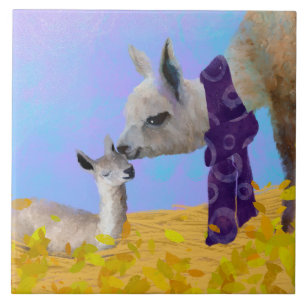 Llama Tile/Trivet (6-tums fyrkant) Kakelplatta