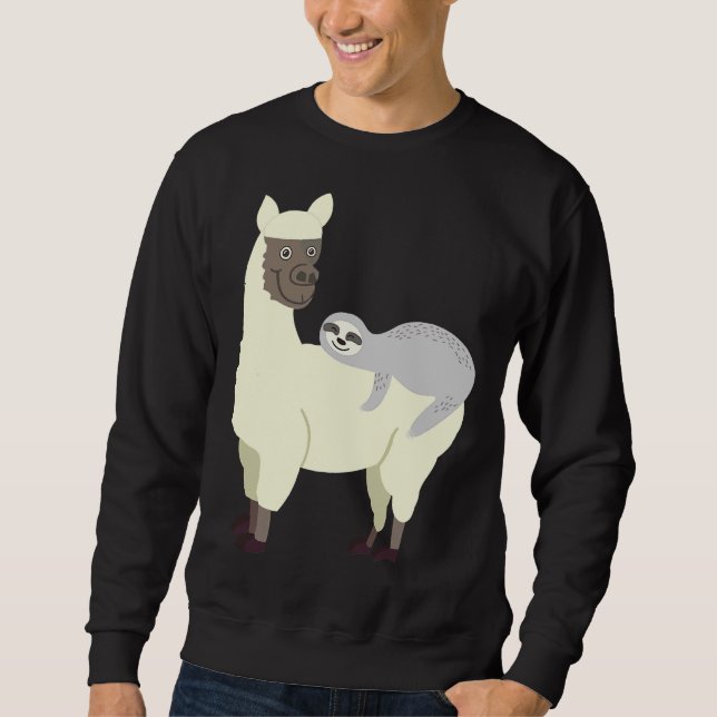 Llama-Trendiget Alpaca Lång Ärmad Tröja (Framsida)