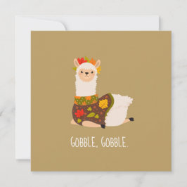 Llama Turkiskt Thanksgiving - platta kort