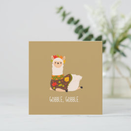 Llama Turkiskt Thanksgiving - platta kort