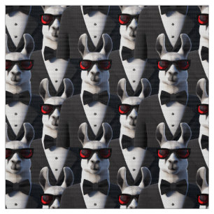 Llama Tux Sunglasses Mönster Tyg