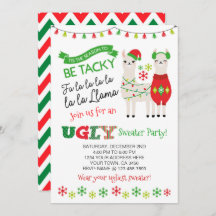 Llama Ugly Sweater Party Inbjudan