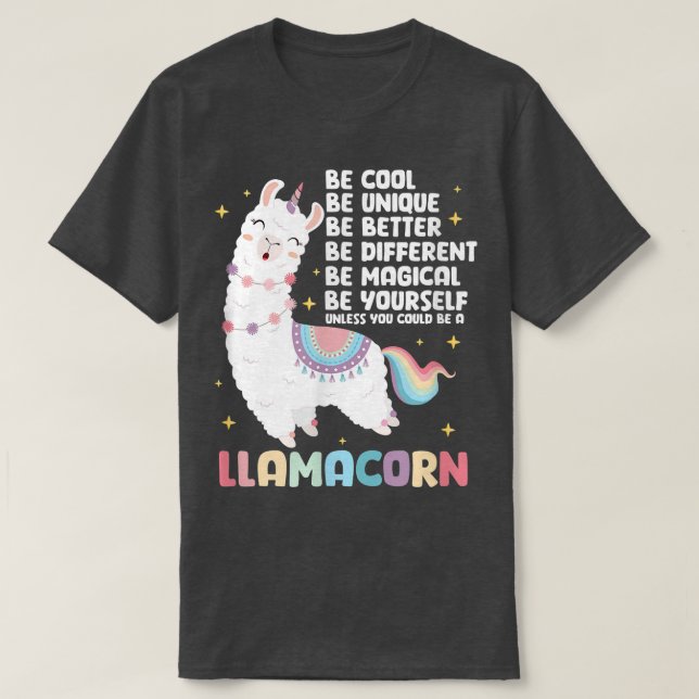 Llama Unicorn, Llamacorn T Shirt (Design framsida)
