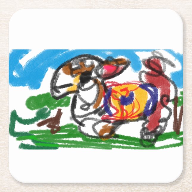 Llama-uppsättning Underlägg Papper Kvadrat (Framsidan)