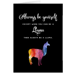 Llama. Var alltid dig om inte… vattenfärgen Hälsningskort
