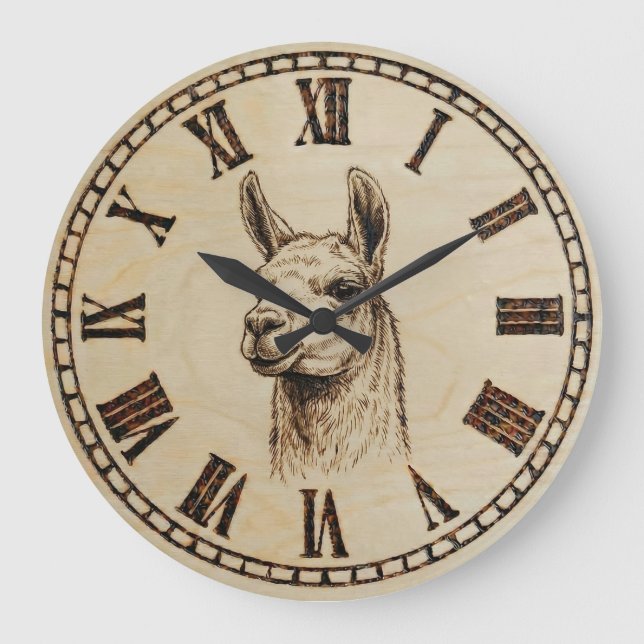 Llama Wall Clock Stor Klocka (Framsida)