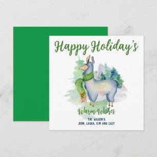 Llama Watercolor Glad helg Anpassningsbar Kort