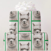 Llama Watercolor Wrapping Papper Alpaca Smiles