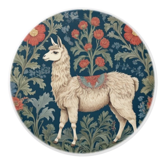 Llama William Morris stil Lämnade Facing Knopp (Framsidan)