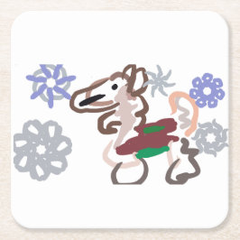 Llama winter fun underlägg papper kvadrat